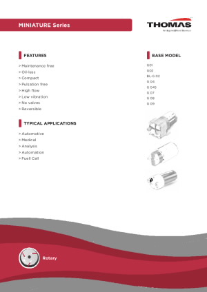 Rotary vane pumps & compressors, G02 Series